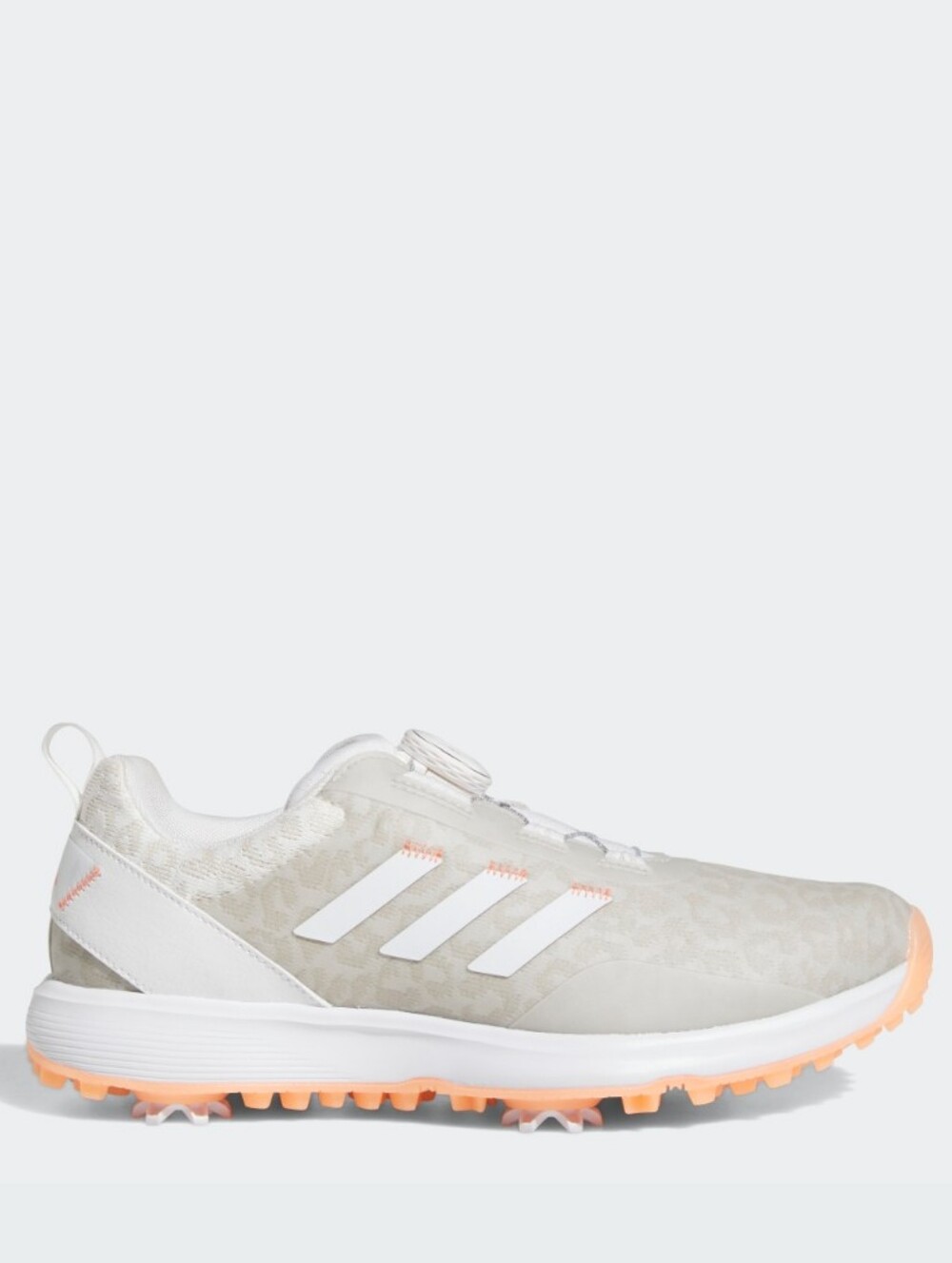 Adidas Women's S2G BOA Golf Shoes in Animal Print Cloud White / Coral